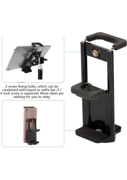 Büyük 360 Derece Evrensel Moblie Telefon Klip Braketi Tutucu Dağı 1/4 Vida Sıcak Ayakkabı Telefon Klip Tripod Monopod iPhone Samsung Xiaomi Için Standı (Yurt Dışından) modelleri