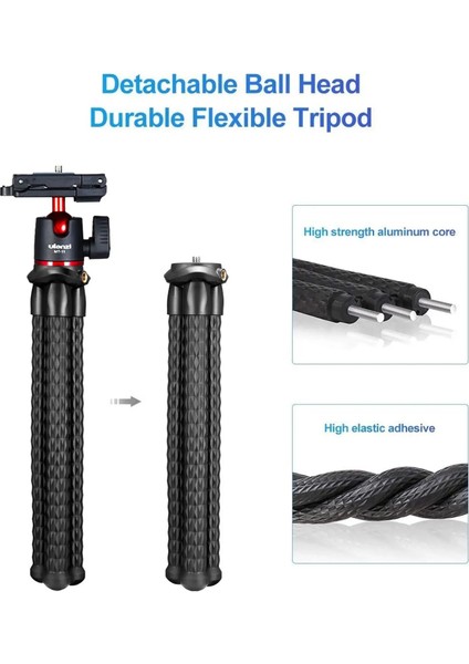 Ft-01 Tripod W Ptz Ulanzi Mt-11 Mt-33 Seyahat Esnek Ahtapot Akıllı Telefon Dslr Slr Vlog 2 In 1 Tripod Kamera Gopro 11 10 9 iPhone 14 13 Pro (Yurt Dışından)
