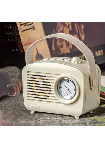Beyaz Retro Fm Radyo Taşınabilir Radyo Alıcısı Mini Bluetooth Bas Hoparlör Mini Açık Ses Kutusu Mp3 Çalar Desteği Usb/tf Kart Oynatma (Yurt Dışından)