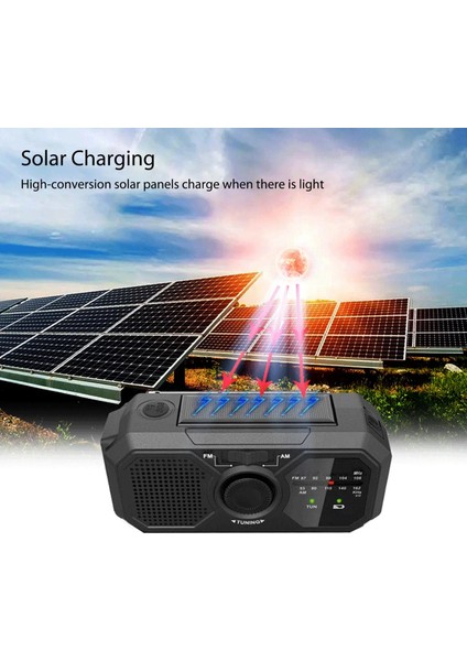 Siyah A Taşınabilir Am Fm Radyo Güneş Enerjisi El Krank Radyo LED El Feneri Çok Fonksiyonlu Radyo 2000 Mah Acil Sos Alarmı Fm Alıcısı (Yurt Dışından) modelleri
