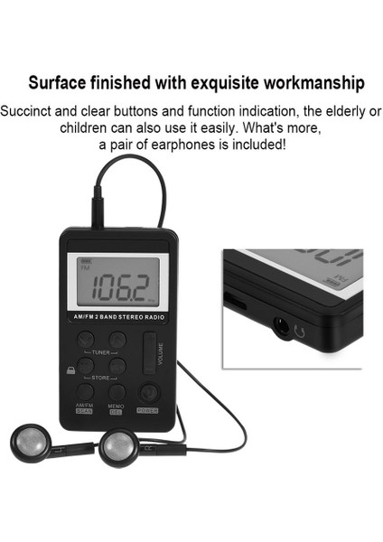 Siyah Radyo Evrensel Mini Radyo Taşınabilir Am/fm Dual Band Stereo Cep Radyo Alıcısı LCD Ekran ile Kulaklık Alıcısı Radyo (Yurt Dışından) fiyatları