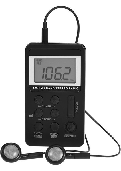 Siyah Radyo Evrensel Mini Radyo Taşınabilir Am/fm Dual Band Stereo Cep Radyo Alıcısı LCD Ekran ile Kulaklık Alıcısı Radyo (Yurt Dışından) modelleri