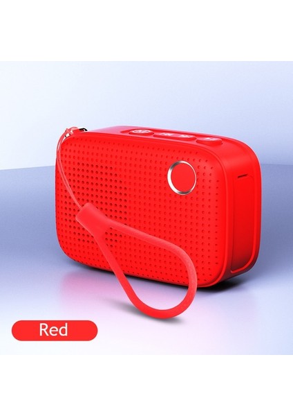 Kırmızı Mini Radyo Taşınabilir Fm Radyo Alıcısı Stereo Surround Hoparlör ile Bluetooth Hoparlör Desteği Tws/aux/tf Kart Oynatma (Yurt Dışından)