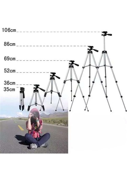 Siyah Tripod Profesyonel Uzatılabilir Tripod Monopod Kamera Cep Telefonu Ipad Alüminyum Alaşımlı Stand Montaj Tripod Tutucu Dv Video (Yurt Dışından)