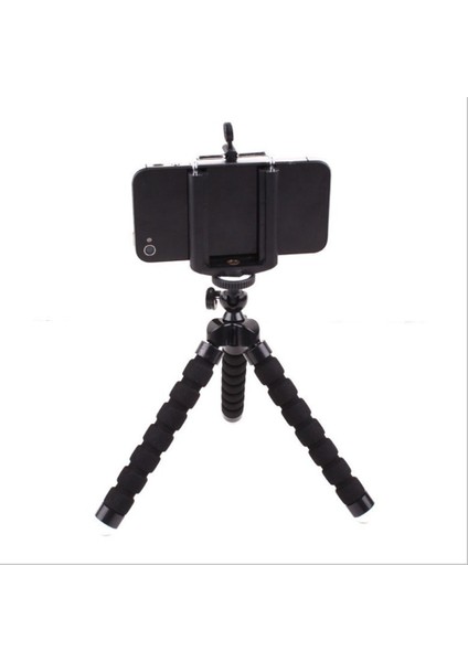 Siyah Esnek Sünger Ahtapot Mini Tripod Kablosuz Uzaktan Deklanşör ile iPhone Mini Kamera Tripod Telefon Tutucu Klip Standı (Yurt Dışından) fiyatları