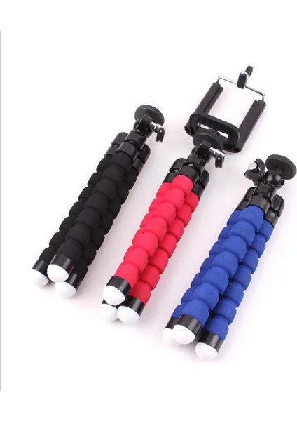 Siyah Esnek Sünger Ahtapot Mini Tripod Kablosuz Uzaktan Deklanşör ile iPhone Mini Kamera Tripod Telefon Tutucu Klip Standı (Yurt Dışından) indirimleri