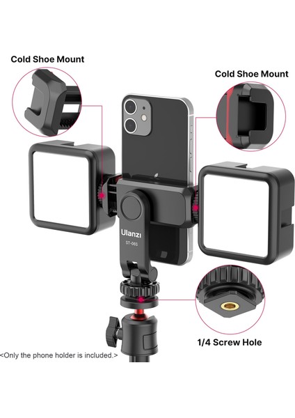 Siyah Ulanzi ST-06S Dikey Çekim Telefon Montaj Tutucu Dslr Kamera Monitörü Montaj Tripod Bağlama Aparatı Kelepçe Akıllı Telefon Vlog Çekim Yeni (Yurt Dışından)