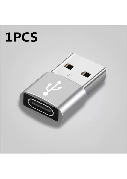 Silver-Otg USB 3.0 C Tipi Adaptör Otg USB C Usb-A Erkek Mikro USB Tip-C Dişi Adaptador Macbook Xiaomi Poco Adaptör Dönüştürücü (Yurt Dışından)