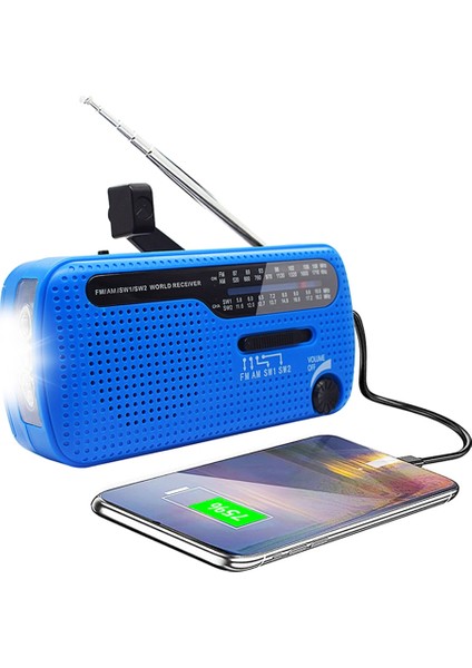 Yeşil Çok Bantlı Am/fm/sw Taşınabilir Radyo Acil El Krank Güneş Radyosu LED El Feneri ile 2000 Mah Güç Bankası Cep Telefonu Şarj Cihazı (Yurt Dışından) fiyatları