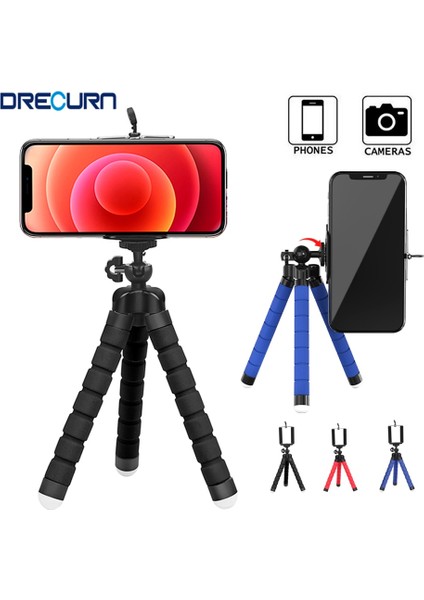Mavi Tripod Kiti Telefon Için Tripod Esnek Sünger Ahtapot Mini Tripod iPhone Samsung Xiaomi Için Akıllı Telefon Tutucu Klip Standı Gopro 9 8 7 (Yurt Dışından) fiyatları