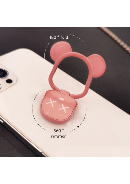 Siyah Araba Manyetik Braketi Karikatür Şiddet Ayı Cep Telefonu Yapışkan Metal Halka Toka Telefon Standı Mıknatıs Tutucu Evrensel Tutucular (Yurt Dışından) fırsatları