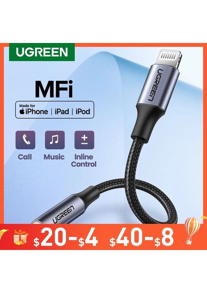Alüminyum Kabuk Gri Uyeşıl Mfi Yıldırım 3.5mm Kulaklık Jack Adaptörü Aux Kablosu iPhone 12 Mini 11 Pro Max 8 7 Kulaklık Dönüştürücü Yıldırım (Yurt Dışından) fiyatları