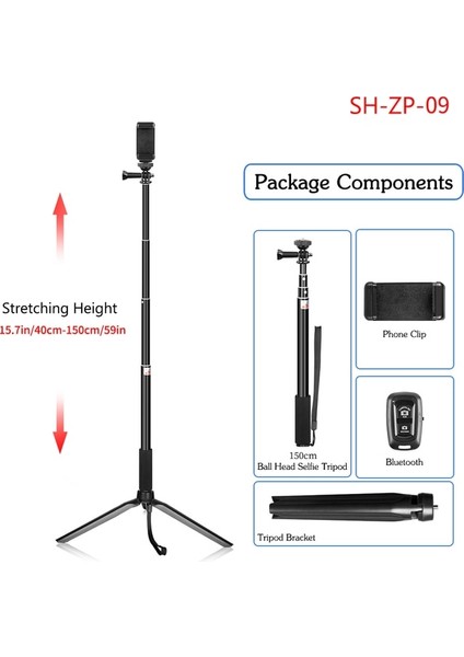 Sh-Zp-09 Selfie Sopa Esnek Selfie Tripod Standı Tripod Telefon Için 1/4 Vida Kafası ile Bluetooth Uzaktan Kumanda Tutucu Telefon Için (Yurt Dışından)
