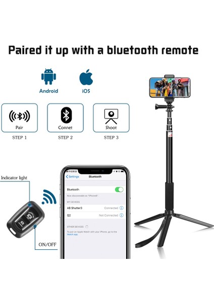 Sh-Zp-09 Selfie Sopa Esnek Selfie Tripod Standı Tripod Telefon Için 1/4 Vida Kafası ile Bluetooth Uzaktan Kumanda Tutucu Telefon Için (Yurt Dışından)