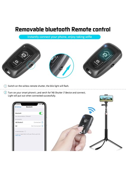Sh-Zp-09 Selfie Sopa Esnek Selfie Tripod Standı Tripod Telefon Için 1/4 Vida Kafası ile Bluetooth Uzaktan Kumanda Tutucu Telefon Için (Yurt Dışından)