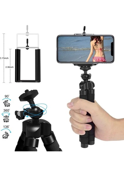 Mavi 2 Pc Tripodlar Gopro Hero 11 10 9 8 7 Siyah Max Esnek Mini Ahtapot Tripod Aksesuarları Git Pro 6 5 Yı Eken Sjcam Dbpower Akaso (Yurt Dışından)