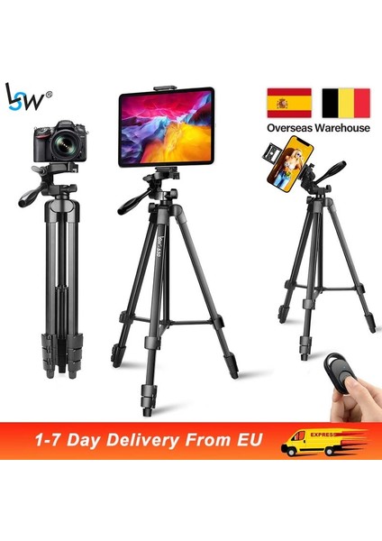 2in1 Tutucu Tripod Telefon Tripod Kamera Tablet Için Standı 152 cm Alüminyum Tripod Uzaktan Kumanda ile Telefon / iPad / Dslr Kamera Için Montaj Tutucu (Yurt Dışından)