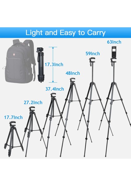 2in1 Tutucu Tripod Telefon Tripod Kamera Tablet Için Standı 152 cm Alüminyum Tripod Uzaktan Kumanda ile Telefon / iPad / Dslr Kamera Için Montaj Tutucu (Yurt Dışından)