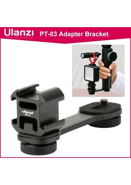 Pt-3 LED Işık Ulanzi Pt-3 Metal Uzatma Çubuğu 3 Soğuk Ayakkabı Bağlantısı Zhiyun Smooth 4/djı Osmo/vimble 2 Gimbal LED Işık By-Mm1 Mikrofon (Yurt Dışından)