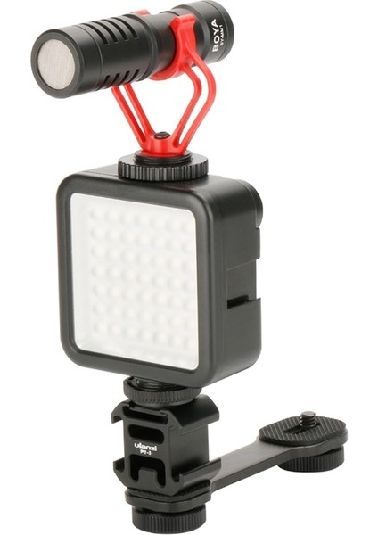 Pt-3 LED Işık Ulanzi Pt-3 Metal Uzatma Çubuğu 3 Soğuk Ayakkabı Bağlantısı Zhiyun Smooth 4/djı Osmo/vimble 2 Gimbal LED Işık By-Mm1 Mikrofon (Yurt Dışından)