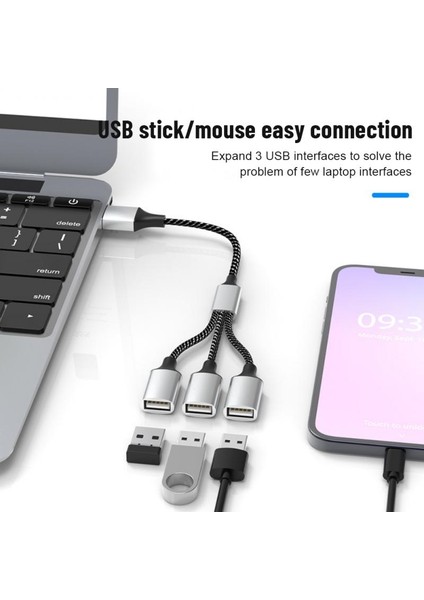 Tip C - 2usb Ryra USB C Hub 4 Bağlantı Noktası Tip C Hub USB 2.0 Splitter Yüksek Hızlı Otg Adaptörü Pc Bilgisayar Telefon Dizüstü Bilgisayar Için Taşınabilir Dönüştürücü (Yurt Dışından)