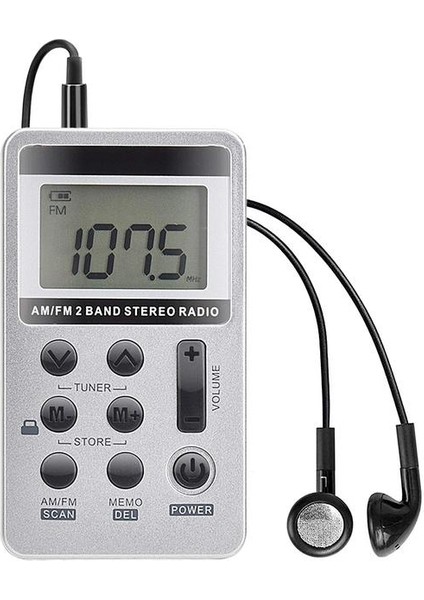 Afm-Şerit Taşınabilir Radyo Am Fm Alıcısı Uyku Zamanlayıcılı Şarj Edilebilir Stereo Dijital Saatli Dsp Tuner Ön Ayar Fonksiyonlu Cepte Yürüme (Yurt Dışından)