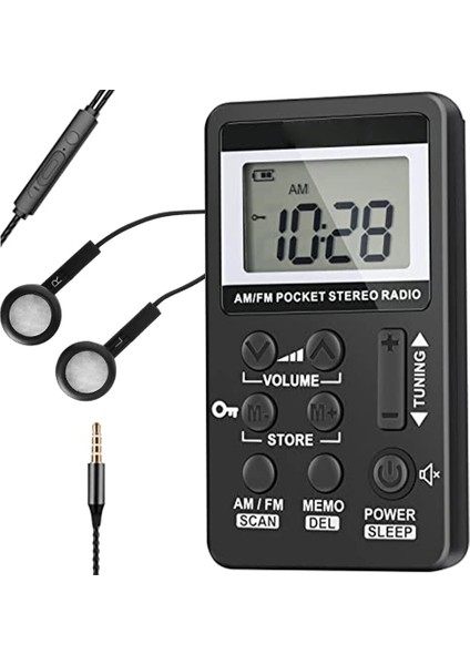 Afm-Şerit Taşınabilir Radyo Am Fm Alıcısı Uyku Zamanlayıcılı Şarj Edilebilir Stereo Dijital Saatli Dsp Tuner Ön Ayar Fonksiyonlu Cepte Yürüme (Yurt Dışından) fiyatları