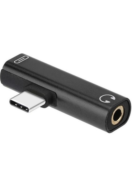 01 2 In 1 Tip C 3.5mm Jack Kulaklık Şarj Kablosu Dönüştürücü Usb-C 3.5 Ses Adaptörü Macbookpro Xiaomi Huawei Tip-C (Yurt Dışından)