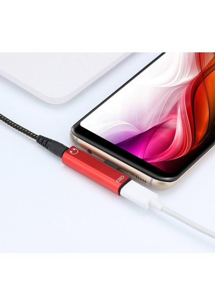 01 2 In 1 Tip C 3.5mm Jack Kulaklık Şarj Kablosu Dönüştürücü Usb-C 3.5 Ses Adaptörü Macbookpro Xiaomi Huawei Tip-C (Yurt Dışından)