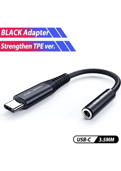 Siyah USB C - 3.5 USB Tip C - 3.5mm Aux Adaptörü Kulaklık Adaptörü Usb-C Jack Ses Kablosu Oneplus 8t 8 Samsung S20 Plus Ultra Google Pixel 5 (Yurt Dışından)