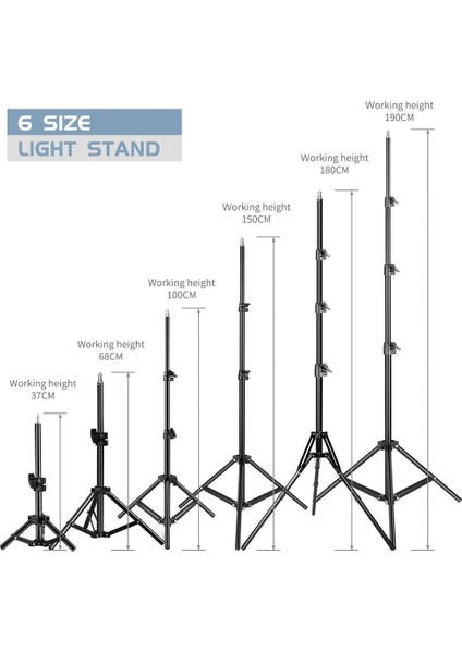100CMSCREW 37/68/100/150/190CM Selfie Taşınabilir Işıklı Tripod Halkalı Telefon Kılıfı Fotoğrafçılık Işık Tripod Standı 1/4 Vida Kafası ile Fotoğraf Stüdyosu Için (Yurt Dışından) fırsatları