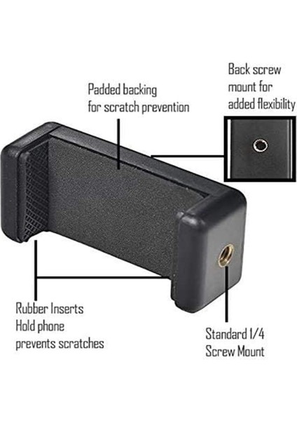 U-Şekilli Klip Evrensel Braket Telefon Tutucu Tripod Standı iPhone 14 Için Xiaomi Montaj Tableti Klip Smartphonetripod Sıcak Ayakkabı Çekim Adaptörü (Yurt Dışından) modelleri