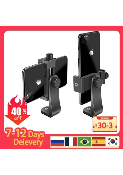 U-Şekilli Klip Evrensel Braket Telefon Tutucu Tripod Standı iPhone 14 Için Xiaomi Montaj Tableti Klip Smartphonetripod Sıcak Ayakkabı Çekim Adaptörü (Yurt Dışından) fırsatları