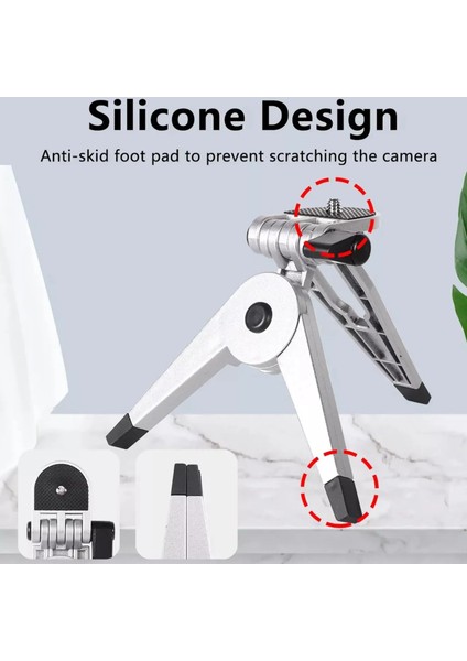 Gümüş Mini Katlanabilir Masa Tripod Standı Nikon Kameralar Dv Kameralar Için Kamera Montaj Açısı Ayakları (Yurt Dışından) fırsatları