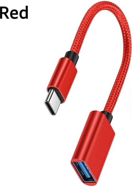 Kırmızı Aokıd Dönüştürücü Kablosu, Otg Dönüştürücü Kablosu Hızlı Iletim Kararlı Çıkış Evrensel Mini Tak Çalıştır USB Tip-C Mikro USB Adaptörü (Yurt Dışından)