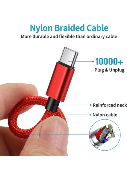 Kırmızı Aokıd Dönüştürücü Kablosu, Otg Dönüştürücü Kablosu Hızlı Iletim Kararlı Çıkış Evrensel Mini Tak Çalıştır USB Tip-C Mikro USB Adaptörü (Yurt Dışından)