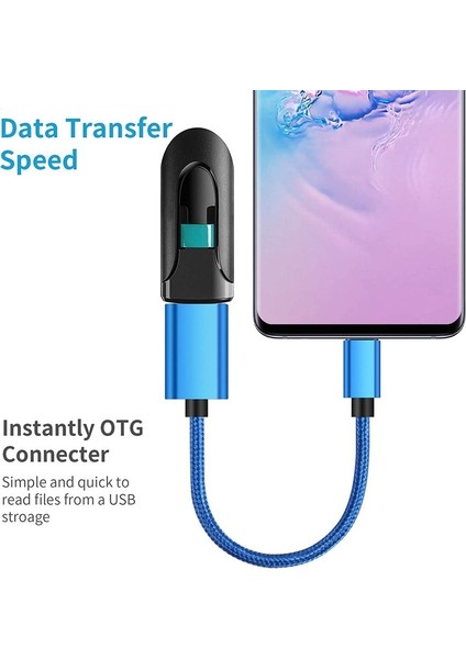 Kırmızı Aokıd Dönüştürücü Kablosu, Otg Dönüştürücü Kablosu Hızlı Iletim Kararlı Çıkış Evrensel Mini Tak Çalıştır USB Tip-C Mikro USB Adaptörü (Yurt Dışından)