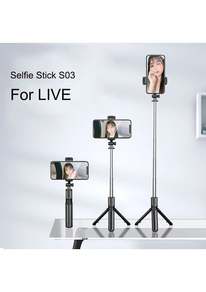 Roreta 2022 Yeni 3'ü 1 Arada Kablosuz Katlanabilir Mini Selfie Tripod Monopod iPhone 11 12 Xiaomi Akıllı Telefon Için Bluetooth Deklanşörlü (Yurt Dışından)