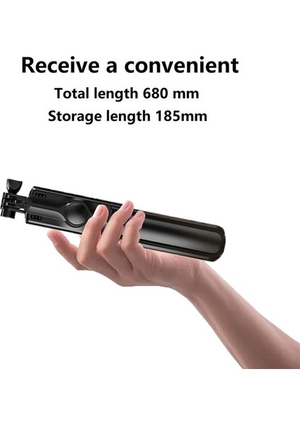 Roreta 2022 Yeni 3'ü 1 Arada Kablosuz Katlanabilir Mini Selfie Tripod Monopod iPhone 11 12 Xiaomi Akıllı Telefon Için Bluetooth Deklanşörlü (Yurt Dışından)
