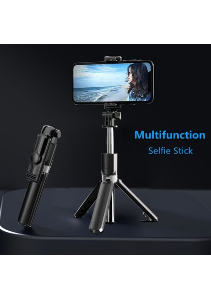 Roreta 2022 Yeni 3'ü 1 Arada Kablosuz Katlanabilir Mini Selfie Tripod Monopod iPhone 11 12 Xiaomi Akıllı Telefon Için Bluetooth Deklanşörlü (Yurt Dışından)