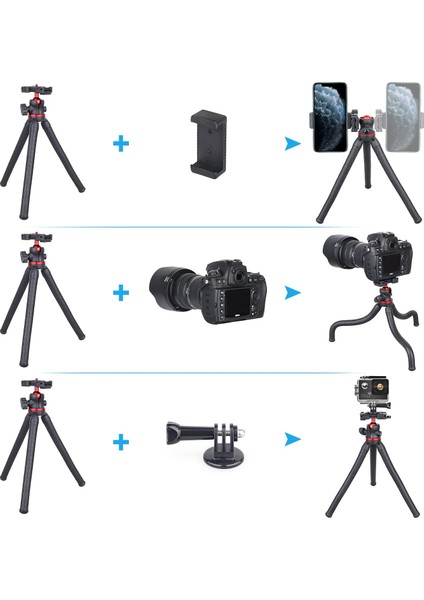 Telefon Tutucu Telefon Cep Kamerası Için Tripod Ahtapot Tutucu Akıllı Telefon Selfie Sopa Esnek Mini Tripod Cep Telefonu Standı Gopros Topu Kafa DT45 (Yurt Dışından) indirimleri