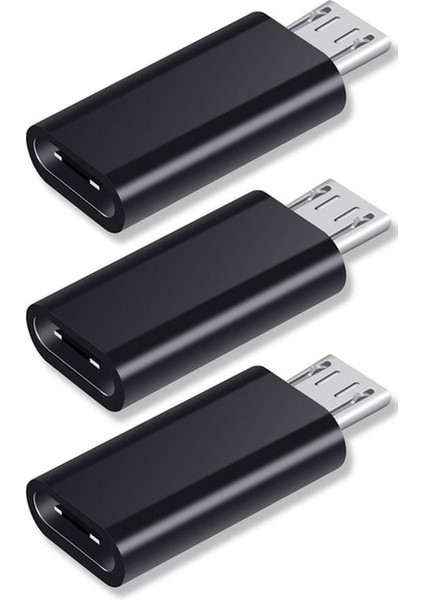 Siyah-3pcs Tip C Mikro USB Android Adaptör Konnektörü Akıllı Tablet Telefon Için Mikro USB Erkek Tip C Dişi Dönüştürücü Xiaomi Huawei Için (Yurt Dışından)