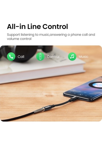 Siyah Akıllı Çip Ugreen Tip C 3.5 Jack USB C 3.5mm Kulaklık Adaptörü Ses Aux 3.5 mm Jak Dönüştürücü Huaweı P40 Xıaomı Oneplus 8 Pro (Yurt Dışından)