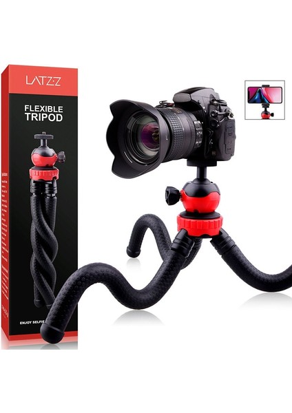 Gopro Tabanı ile Ahtapot Esnek Tripod Standı Telefon Tutucu Dslr Fotoğraf Makinesi Yakalama Vidası Ballhead ile Soğuk Ayakkabı Klip Vlog Kiti (Yurt Dışından)