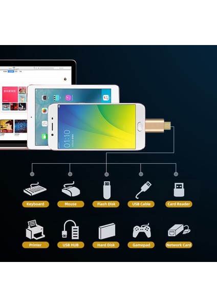 Altın Otc Kablo Yeni Tip C Microusb Otg Adaptör USB Tip C Dişi Dönüştürücü Kablo Flash Sürücü Okuyucu Fare Gamepad Tablet Telefon Dönüştürücü (Yurt Dışından)