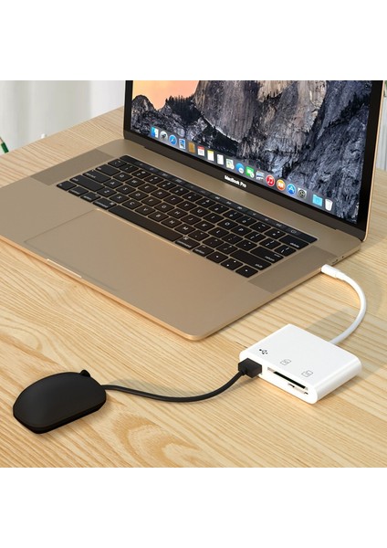 Siyah Tip-C Mikro Adaptör Tf Cf Sd Hafıza Kartı Okuyucu Yazar Kompakt Flaş Usb-C IPad Pro Için Huawei Macbook Için USB Tipi C Adaptörü (Yurt Dışından)