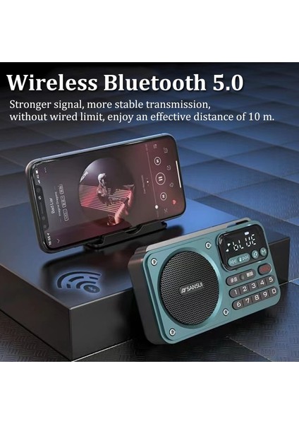 Kırmızı Taşınabilir Mini Fm Radyo Cep Fm Radyo Alıcısı Bluetooth Hoparlör Tf/usb/kulaklık Müzik Çalar Kaydedici LED Ekran ile (Yurt Dışından)