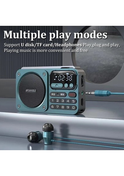 Kırmızı Taşınabilir Mini Fm Radyo Cep Fm Radyo Alıcısı Bluetooth Hoparlör Tf/usb/kulaklık Müzik Çalar Kaydedici LED Ekran ile (Yurt Dışından)