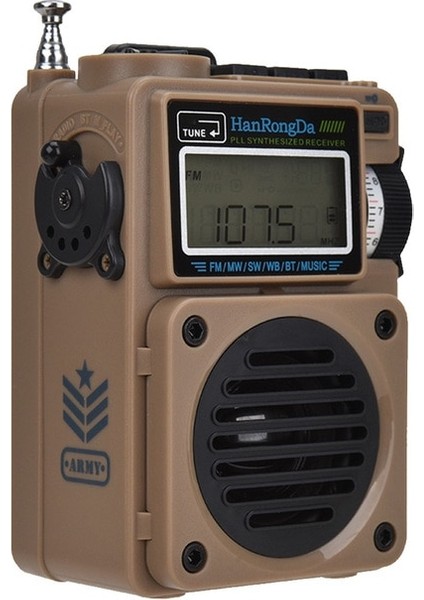 Hrd 701 Camel HRD-701 Fm Mw Sw Wb Alıcı Bluetooth Uyumlu 5.0 Hoparlör Tf Müzik Çalar (Yurt Dışından)