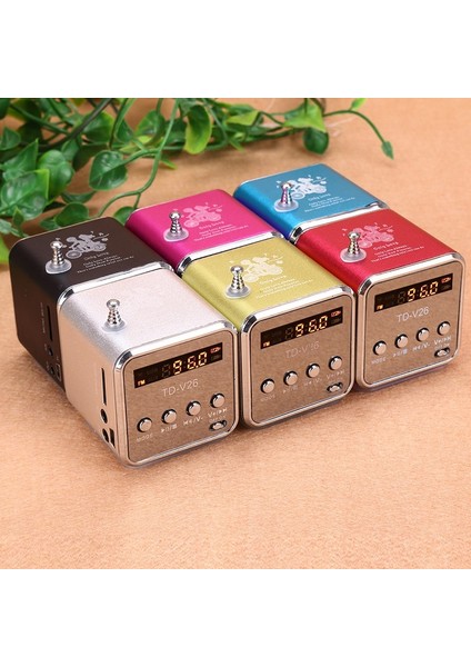 Pembe Taşınabilir Acil Durum Radyosu LCD Stereo Hoparlör Mini Dijital Fm Radyo Hoparlör Dijital Mp3 Çalar Supporttf Kart (Yurt Dışından) fırsatları
